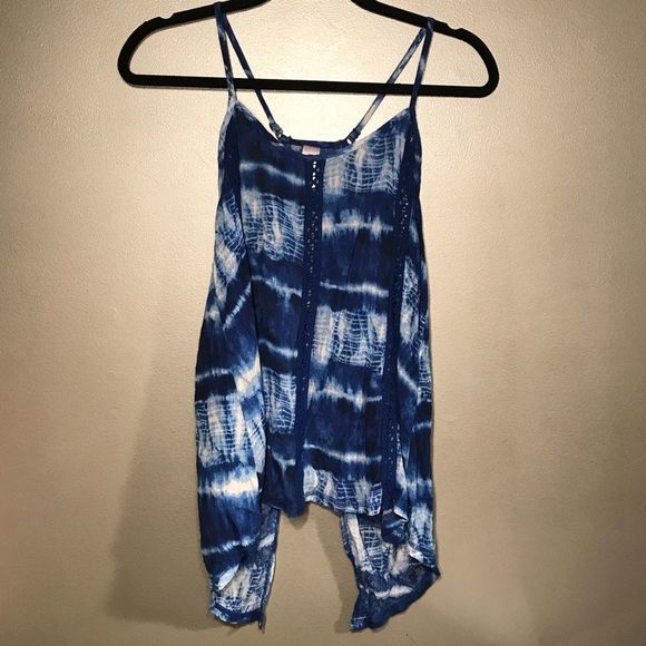 Débardeur (tank Top) Justice Tie Dye Bleu Et Blanc - Taille 16 Fille - Occasion Très Bon état